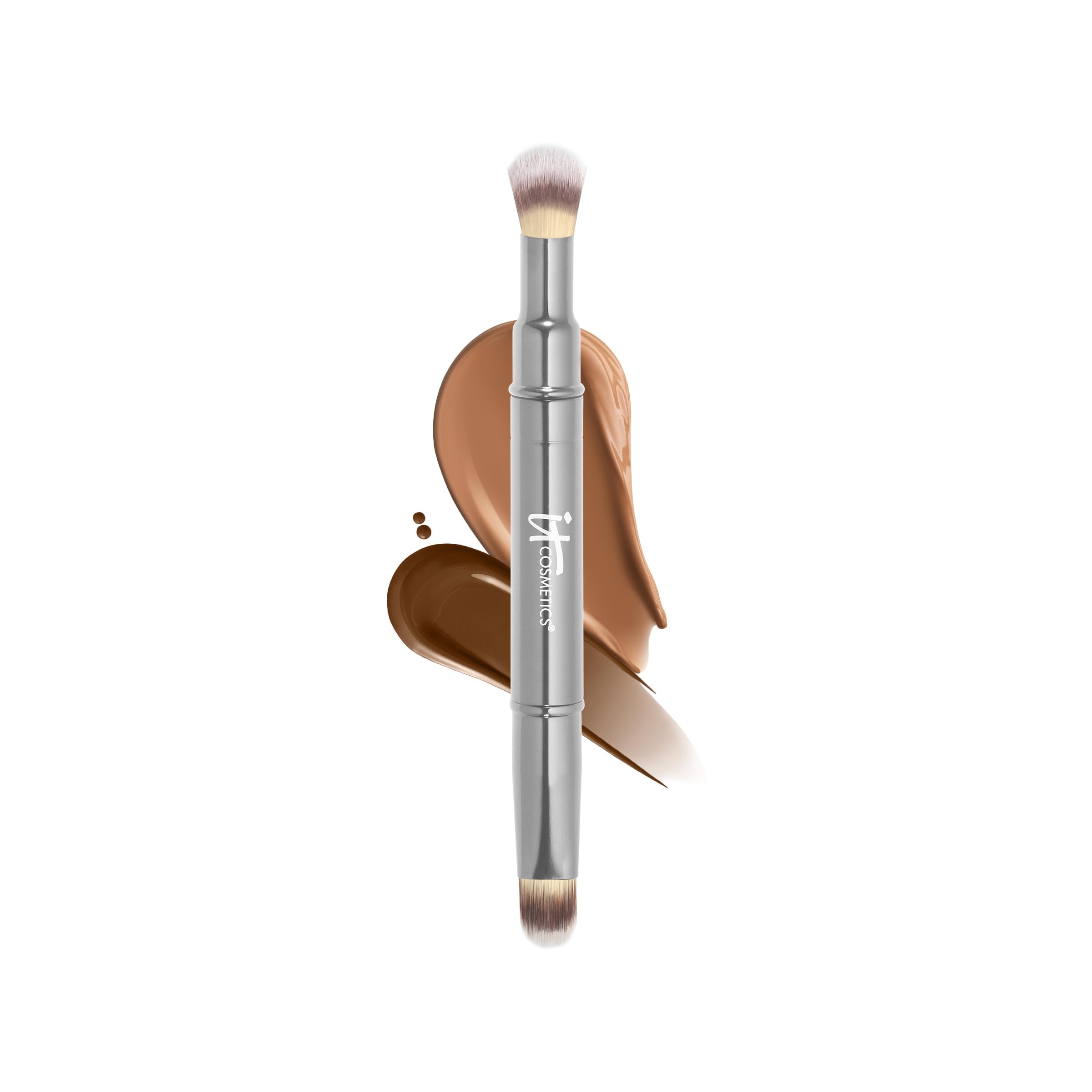 IT Cosmetics Heavenly Luxe Dual Airbrush Concealer Brush #2 - Dual-Ended, 2-in-1 Brush for Liquid & Cream Concealer - Buff Away Imperfections - With Award-Winning Heavenly Luxe Hair