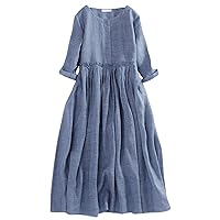 Plus Size Wedding Guest Dress,Spring and Summer Cotton and Linen Baptism Casual Dresses Girls Dresses Dress Cas