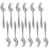 12-Piece Table Spoons Set - 18/10 Stainless Steel Dinner Spoons, Mirror Polished Flatware Utensils - Great Salad Spoons, Use for Home, Kitchen, or Restaurant(12 Mini Dessert Spoons)