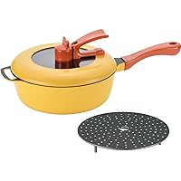 Wahei Freiz RemiHirano RHF-885 Remi Pan Yellow & Flat Steaming Table Set, Mother's Day, Father's Day, Gift