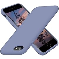 Cordking iPhone SE Case 2022/2020, iPhone 7 8 Case, Silicone Ultra Slim Shockproof Phone Case with [Soft Microfiber Lining], 4.7 inch, Lavender Gray