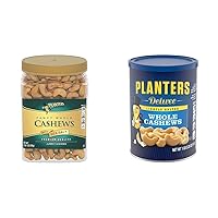 PLANTERS Deluxe Salted and Lightly Salted Whole Cashews (2 Containers)