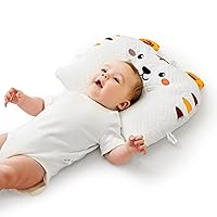 Newborn Pillow Adjustable Baby Head Pillow Soft and Breathable Baby Pillows for Sleeping Ergonomic Design Washable (3#Tiger)