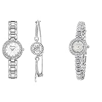 Clastyle Women Rhinestones Silver Bracelet Watch Elegant Stainless Steel Strap Wrist Watches