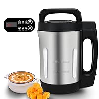 Soup Maker Machine 2 L, 8 in 1 Multi-Funcation Soup and Smoothie Maker with Led Control Panel, Stainless Steel Hot Soup Maker Electric, Makes 3-6 Servings Smart Living for Home Use Black