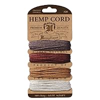 Hemptique Hemp Cord 4 Color Cards - Made with Love - Crafter’s No. 1 Choice – Eco Friendly – Plant Hanger - Scrapbooking – Gardening – Macramé – Home Décor (Bronze Pack)