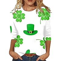 Funny St Patricks Day Shirt Women Green Gifts Turtle Neck Long Sleeve Tee Shirt Plus Size Sweatshirts for Women