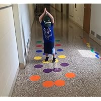 Solid Circle Dots Education Sensory Walking Path Stickers - Sensory Path Floor Decals for Kids - Die-Cut Vinyl Sensory Walk Decals - Daycare & School Hallway Decor - Classroom Floor Stickers