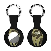 Sloth Hugs Soft Silicone Case for AirTag Holder Protective Cover with Keychain Key Ring Accessories