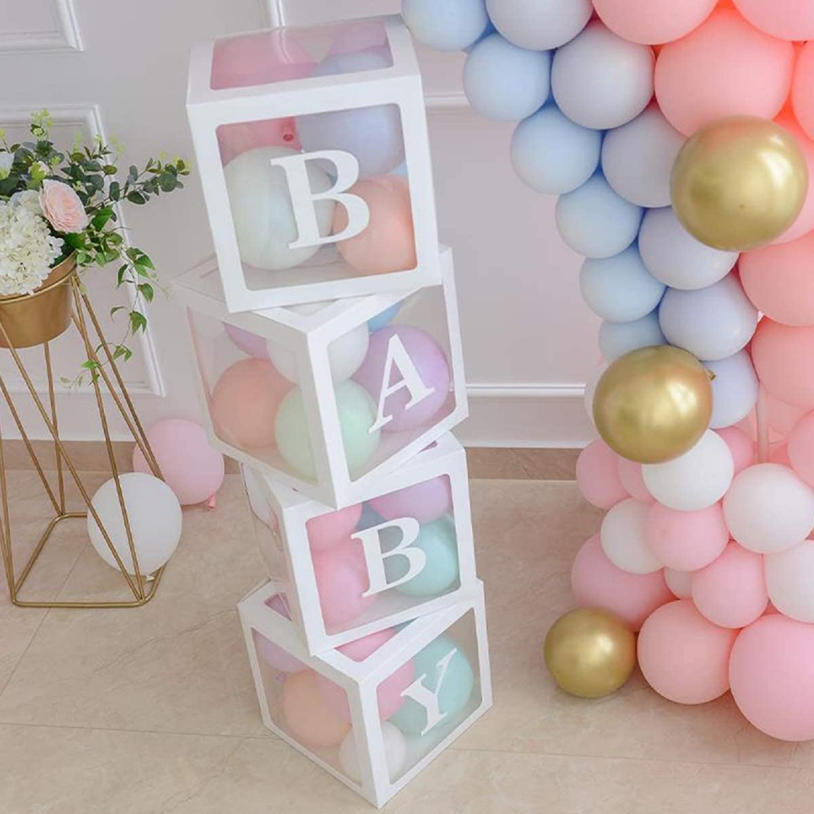 Mua Baby Shower Boxes Party Decorations – 4 pcs Transparent ...