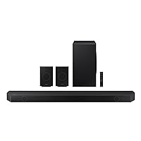 SAMSUNG Q990D 11.1.4ch Soundbar w/Wireless Dolby Atmos Audio, Rear Speaker Included, Q-Symphony, SpaceFit Sound Pro, Adaptive Sound, Game Mode Pro with Alexa Built-in, HW-Q990D/ZA (Newest Model)