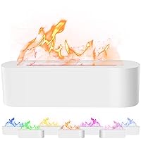 Colorful Flame Fire Diffuser Humidifier, Upgrade 7 Colour Lights Flame Essential Oil Diffuser, 150ml Aromatherapy Oil Diffuser for Home, Bedroom, Office, Yoga, Timer & Waterless Auto Shut-Off