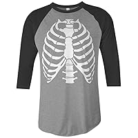 Threadrock Skeleton Rib Cage Halloween Costume Unisex Raglan T-Shirt