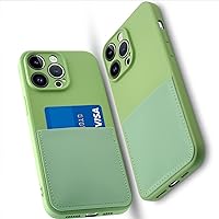 Silicone Wallet Phone Case for iPhone 14 Pro Max 6.7 Inch with Credit Card Holder Pocket, Full-Body Bumper Protection Camera Protect Case (Mint Green)