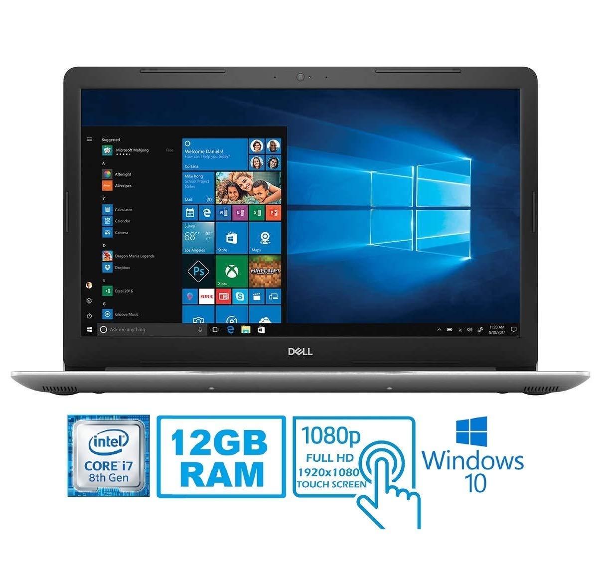 Dell 2019 Inspiron 15 5000 5570 Intel Core i7-8550U 12 GB DDR4 1TB HDD 15.6