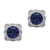 Multi Choice Round Shape Gemstone 925 Sterling Silver Antique Design Solitaire Stud Earring