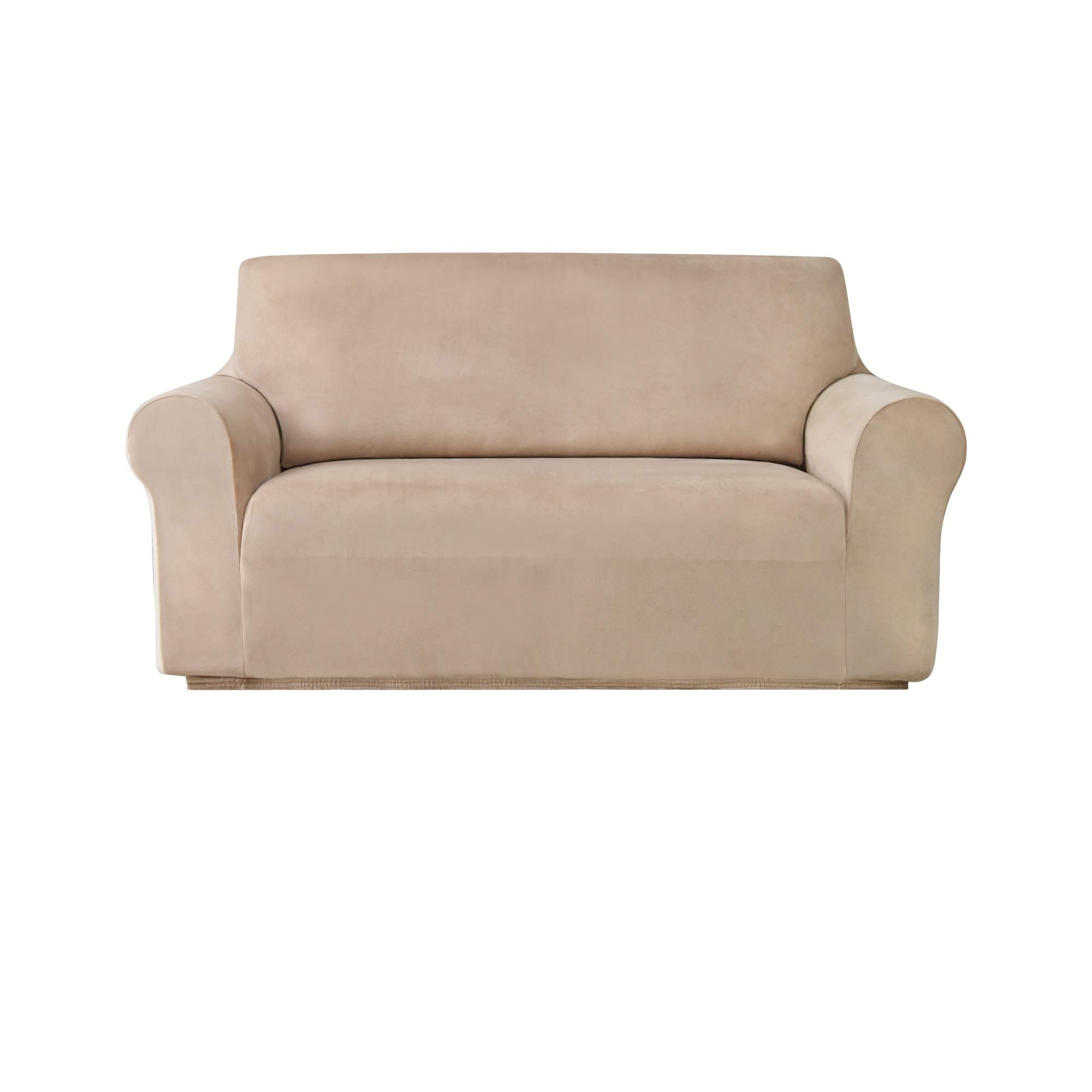 maxmill Velvet Loveseat Slipcover 1 Pc Stretch Spandex Sofa Couch Slipcover for Living Room Chair Slipcover with Elastic Bottom Furniture Protector...
