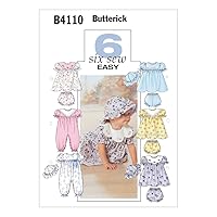BUTTERICK PATTERNS B4110 Infants' Dress, Panties, Jumpsuit and Hat