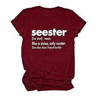 Womens Tops Short Sleeve Funny Saying Sarcastic Tshirts Letter Print Graphic Tees Trendy Crewneck Blouse