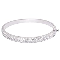 GEMHUB 18 kt White Gold Bracelet Lab Grown Diamond Bracelet 3.26 Carat Diamond Bangle for Women