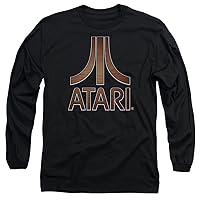 Atari Long Sleeve T-Shirt Classic Wood Emblem Logo Black Tee
