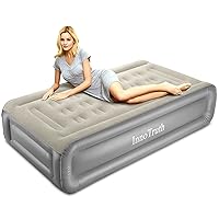 InnoTruth Raised Air Mattress with Built-in Pump, Elevated Inflatable Mattress with Carrying Bag for Home and Camping, Twin Size Blow Up Bed, Gray, Twin (78