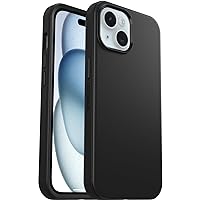 OtterBox iPhone 15, iPhone 14, and iPhone 13 Symmetry Series Case - BLACK, ultra-sleek, wireless charging compatible, raised edges protect camera & screen (ships in polybag)