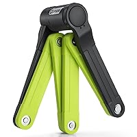 Folding Bike Lock with 3 Keys - Anti Theft Strong Security Bicycle Locks, Anti Drill & Pick Cylinder - Foldable Bike Lock with Mounting Bracket for Bikes E Bikes and Scooters (Green)