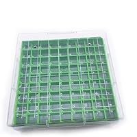 Polycarbonate Freezer Boxes, Polycarbonate CryoBox Vial Rack, Freezer Storage, 9 x 9 Array, 81 Place, 130mm Length x 130mm Width x 52mm Height. Fit for 2ml Cryostorage Freezing Box (Pack of One)