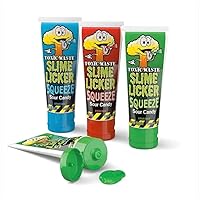 Toxic Waste Slyme Licker Sour Squeeze Candy, (3-Pack) (Green Apple, Blue Razz, & Cherry)