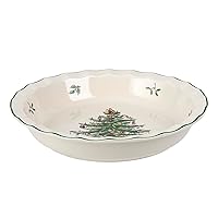 Spode Christmas Tree Collection Pie Plate, Baking Dish for Cake, Pie, and Dessert, 10-Inch, Made of Porcelain, Round, Dishwasher, Microwave, and Oven Safe