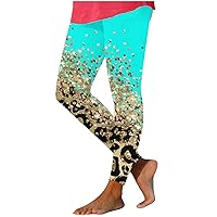 High Waisted Exercise Yoga Pants for Women, Womens Workout Leggings Running Pants Leopard Printed Long Pants