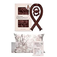 Kitsch Satin Heatless Curling Set and Satin Pillowcase (Champagne Butterfly) Bundle with Dsicount