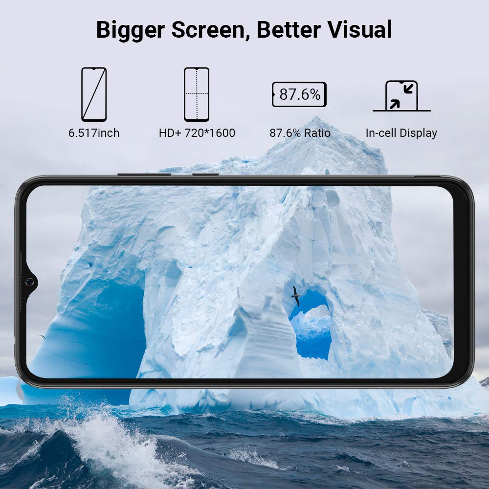 Blackview Unlocked Cell Phone A70(2022) 3GB+32GB/SD 128GB Android 11 Phone,5380mAh Massive Battery,Octa Core Smartphone ,4G Dual SIM Face Unlock&Fingerprint Mobile Phone 6.5