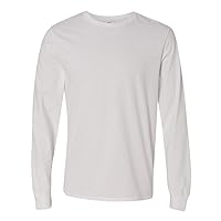 Adult 4.7 oz. Sofspun® Jersey Long-Sleeve T-Shirt S WHITE