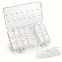 Pill Box 3 Times A Day, 7 Day Pill Organizer Case - Acedada Weekly Travel Pill Container, Large Medicine Dispenser Vitamins Case Supplements Holder Organizer, White