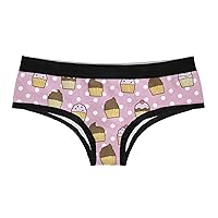 Crazy Dog T-Shirts Sweet Cheeks Womens Panties Cute Cupcake Bikini Brief Graphic Underwear Ladies