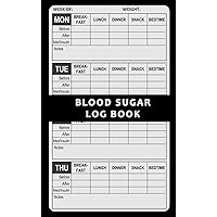 Pocket Size Blood Sugar Log Book: Small Portable 4.25 x 6.85 inch Diabetic Record Logbook, 1 year (52 Weeks) Diabetes Diary, Mini Weekly Glucose Level Tracking/Monitoring Journal Notebook - Black