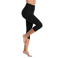 Women's Soft Capri Leggings Lightweight Cropped Leggings 3/4 Stretch High Waisted Capris Tights