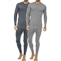 Thermajohn 2 Pack Thermal Underwear for Men Size XL Charcoal & Grey