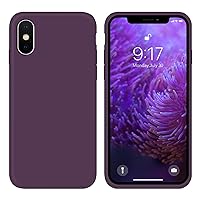 OuXul Case for iPhone X/iPhone Xs case Liquid Silicone Gel Rubber Phone Case,iPhone X/iPhone Xs 5.8 Inch Full Body Slim Soft Microfiber Lining Protective Case（Purple）