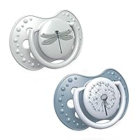 Redify 2X Baby Silicone Soother 18+ Months | Pack of 2 | Hygenic Cover | Dynamic Tip | Enables Free Breathing | Botanic Collection | Grey