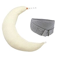 Mamaway Pregnancy Belly Support Band (L, Gray) & Maternity Nursing Pillow Bundle | Pregnancy Support Essentials Kit