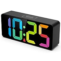 7.5 Inches Big Number Alarm Clock for Seniors & Kids, 0-100% Adjustable Brightness and Volume, USB Charging Port, Simple Operation, Snooze, Outlet Powered for Bedside
