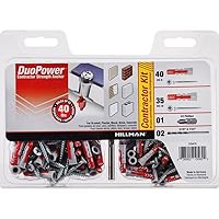 Hillman 376475 DuoPower Contractor-Strength Anchor Kit (#6 & #8), White