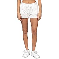 Hurley Womens Burnout Fleece Casual Walking Shorts, White, Medium