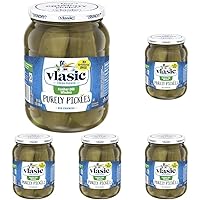 Vlasic Purely Pickles Whole Kosher Dill Pickles, Keto Friendly Snacks and Toppings, 6-32 FL OZ Jars (Pack of 5)