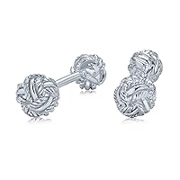 Solid Double Sided Twist Love Knot Woven Braided French Style Fixed Bar Backing Shirt Cufflinks For Men Executive Groom Gift 14K Gold Plated .925 Sterling Silver