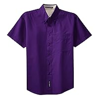 Port Authority Men's Short Sleeve Easy Care Shirt Purple/Light Stone