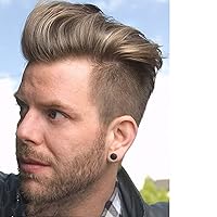 Thin Skin Men's Hair Replacement Toupee Real Human Hair Pieces for Men #7 Light Brown Color (Base Size:10